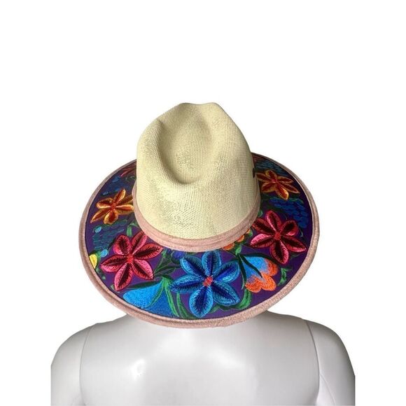 Boho Embroidered Western Hat Festival Floral Cowgirl Artesian Handmade Tropical main image 4